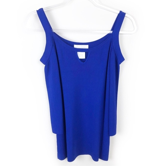 Soft Surroundings cold shoulder slinky ripped blouse size: L - Picture 1 of 9
